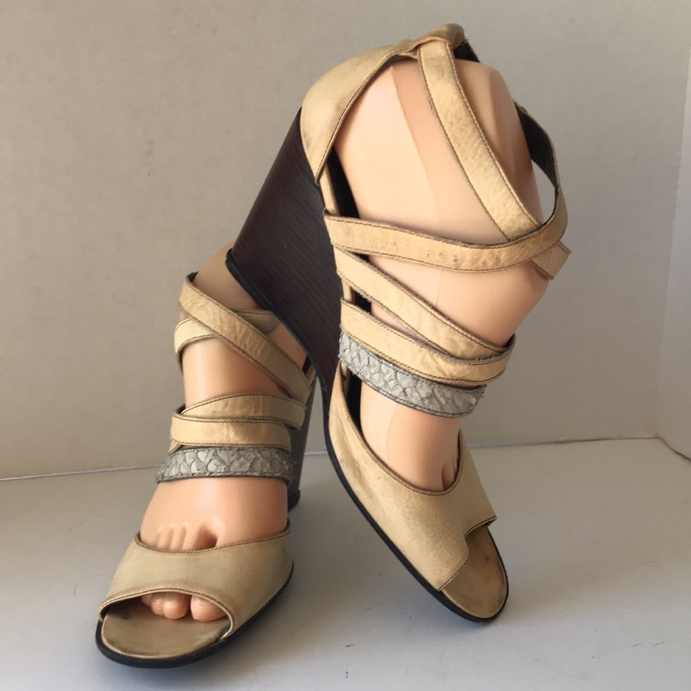 Vtg Bruno Bordese sandals wadges Italy Sz 37.5